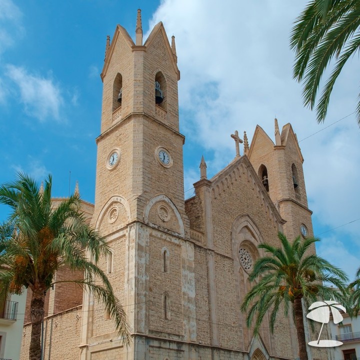 benissa church against a blue sky