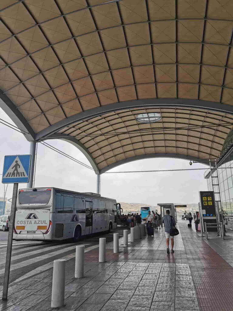 bus stop at Alicante airport