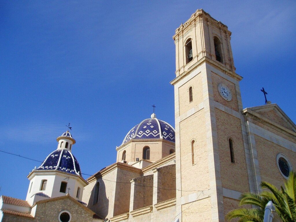 altea church against a blue sky