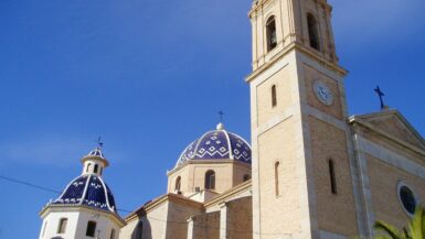 altea church against a blue sky