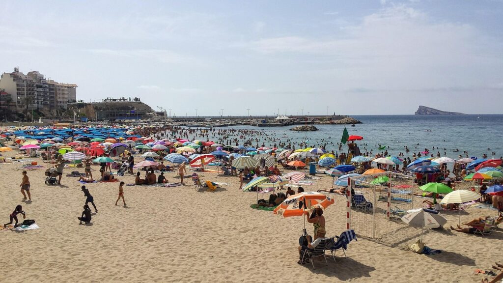 benidorm in the distance of levante beach