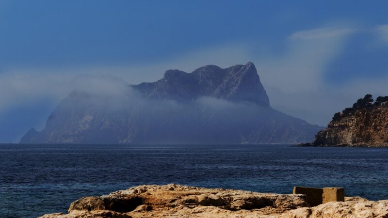 calpe rock viewed from moraira beach