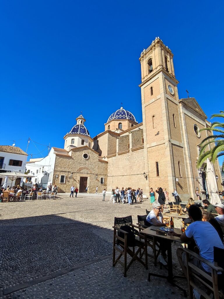 sunny day in the altea church courtyard